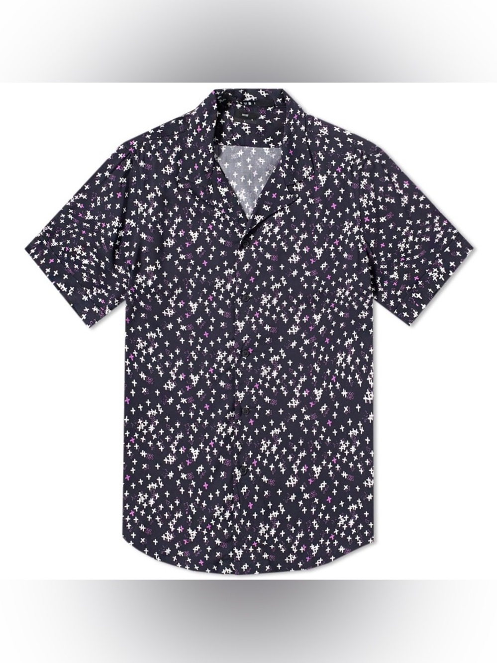 Ksubi. Bright T Bones Vacation Shirt. Faded Black w/Purple White. Size Small.